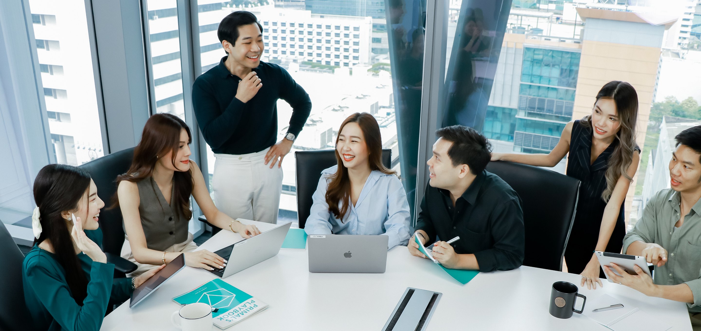 A Primal performance team reviewing campaign results